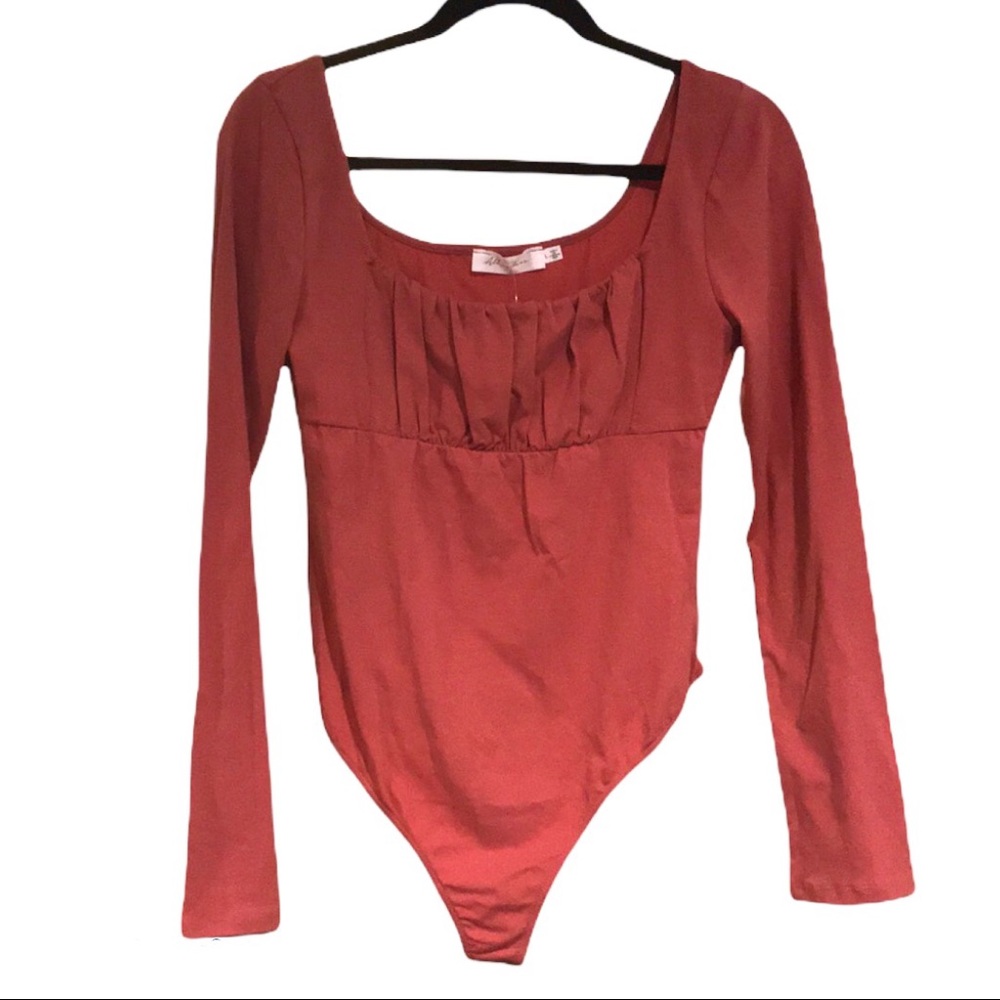 All in Favor Gathered Neckline Bodysuit